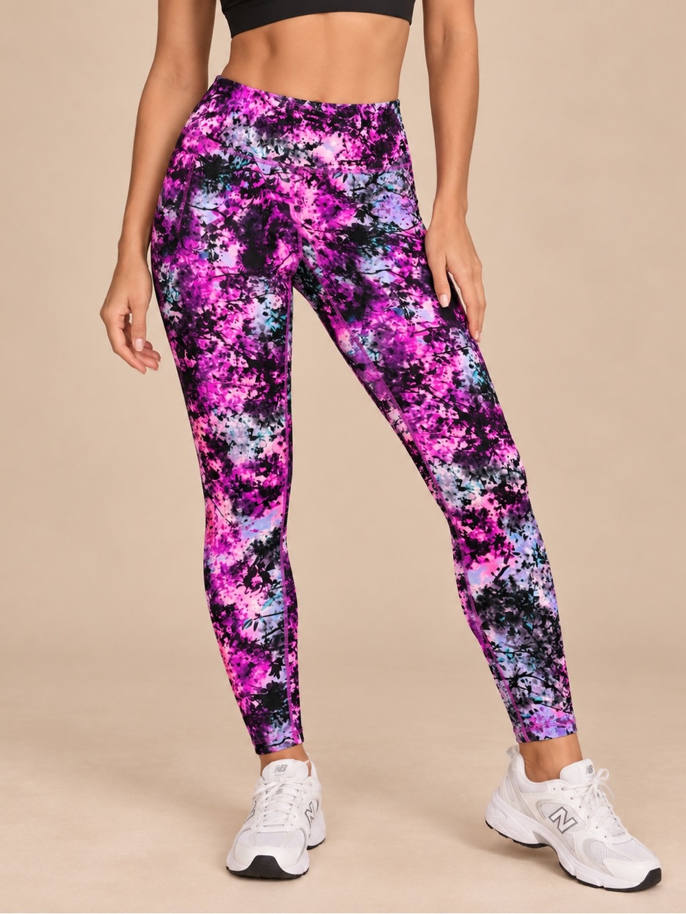 Calvin Klein Performance Pink Purple Abstract Print Leggings Size M